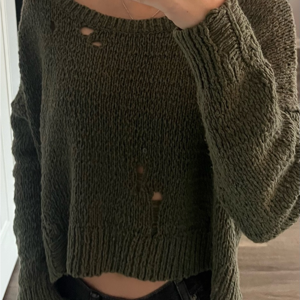 Hollister Olive Knit Sweater